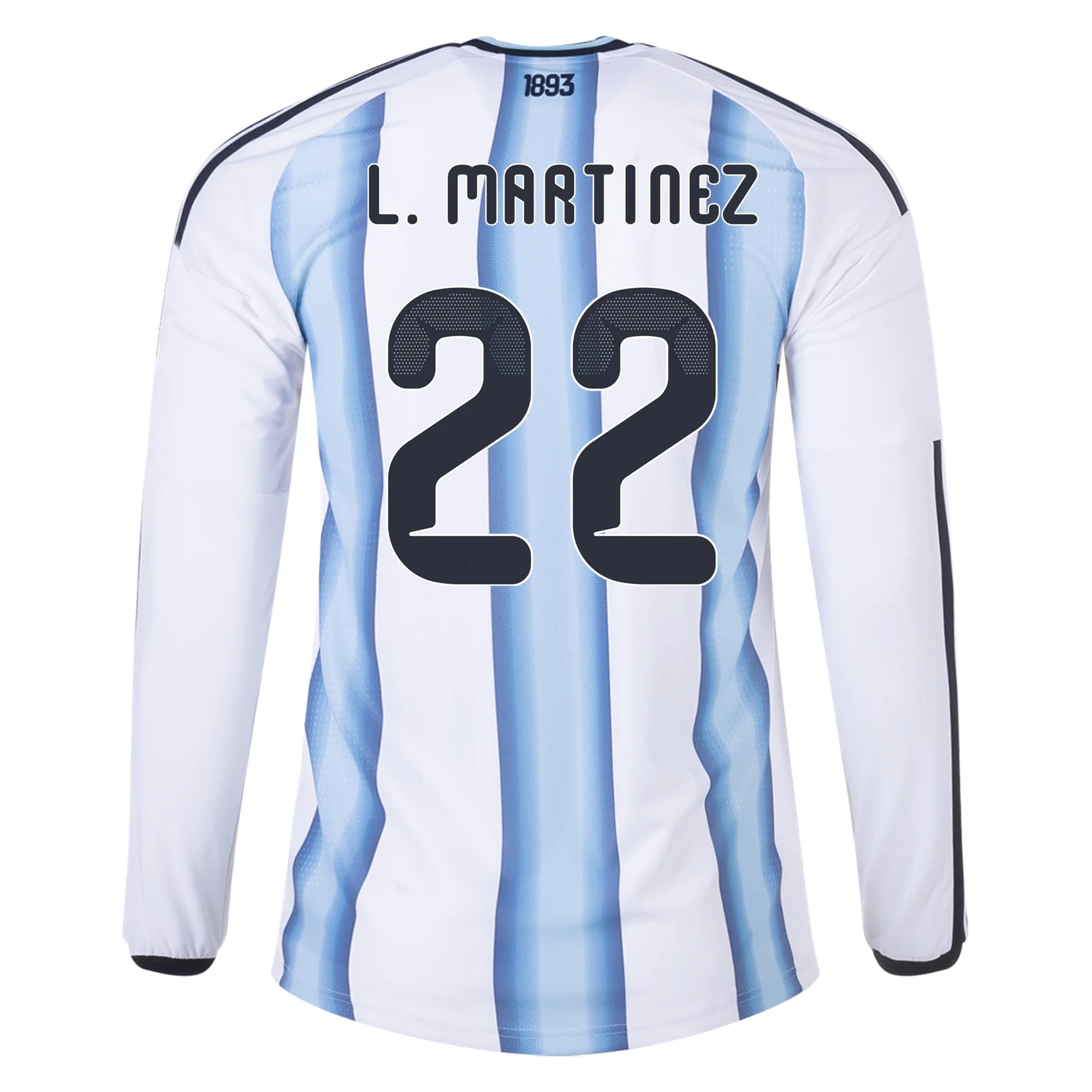 Lautaro Martínez Argentina 2026/27 Adidas Long Sleeve Authentic Home jersey front view
